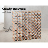 Wine Rack 72 Bottle Freestanding Pine Wood and Steel Natural view 4