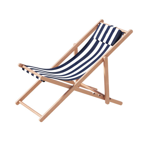 Gilston Sun Lounge, Blue Stripe Timber