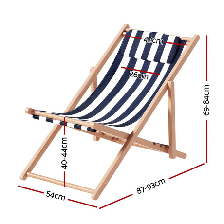 Gilston Sun Lounge, Blue Stripe Timber