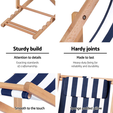 Gilston Sun Lounge, Blue Stripe Timber