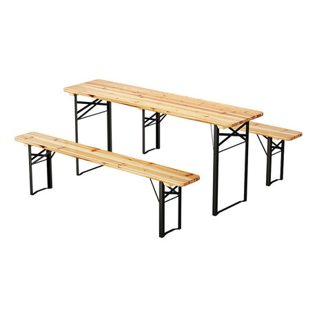 Gardeon 3 Piece Outdoor Dining Set with Wooden Bench Table and Lounge Setting — Allure Home Collections