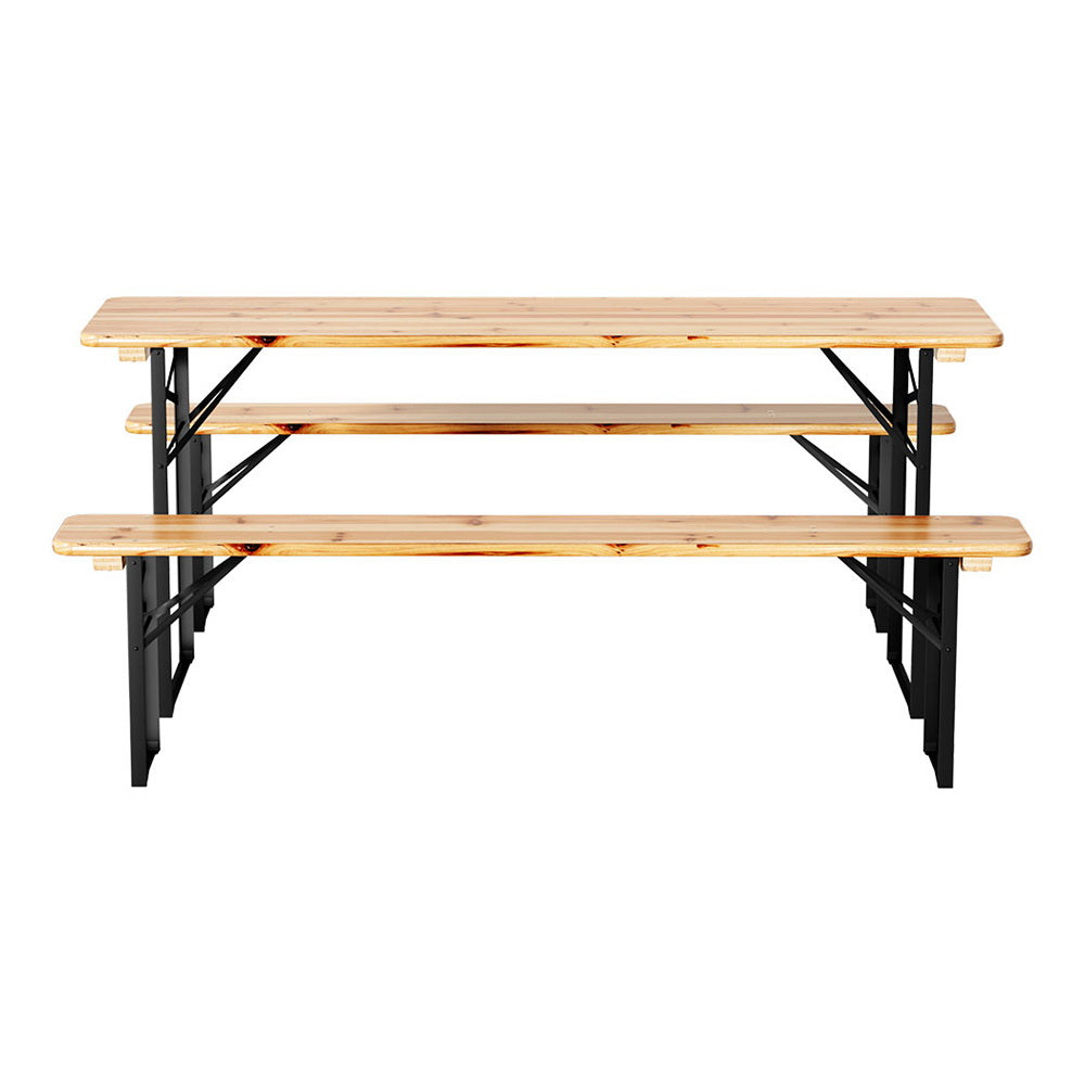 Gardeon 3 Piece Outdoor Dining Set with Wooden Bench Table and Lounge Setting — Allure Home Collections