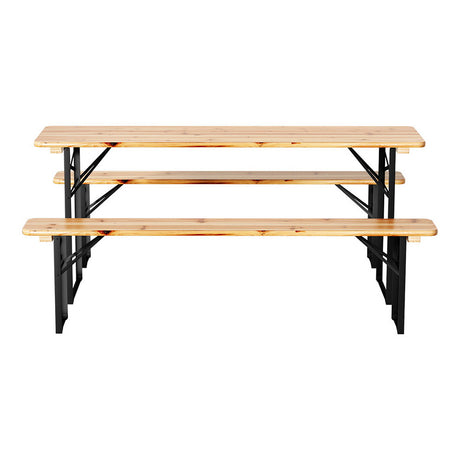 Gardeon 3 Piece Outdoor Dining Set with Wooden Bench Table and Lounge Setting — Allure Home Collections