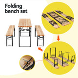 Gardeon 3 Piece Outdoor Dining Set with Wooden Bench Table and Lounge Setting — Allure Home Collections
