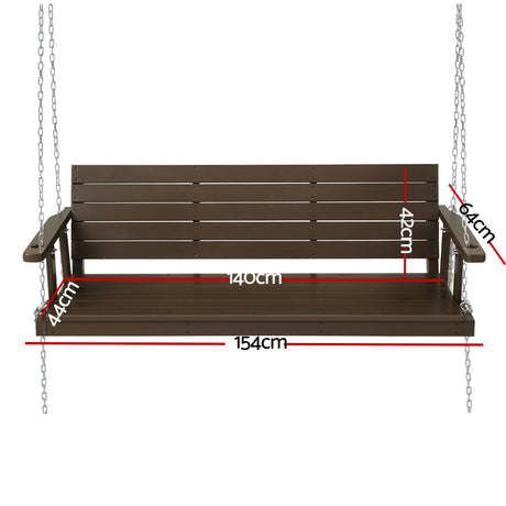 Gardeon 3-Seat Wooden Porch Swing Chair