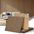 Vera brown peel and stick wall panels on a feature wall