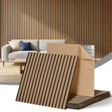 Vera brown peel and stick wall panels on a feature wall