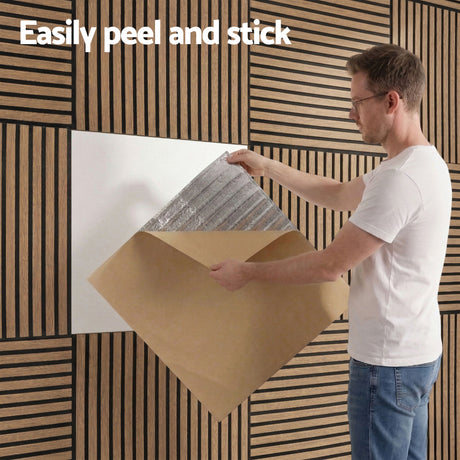 Vera Peel and Stick Wall Panels, 68 x 68cm, Brown, 10pcs