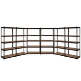 Garage Shelving Rack 6 Pack 5 Tier 70 x 30 x 150cm Black