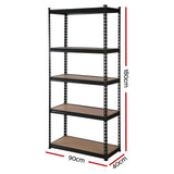 Aviemore Garage Boltless Shelving Rack, 5 Tier, 4m x 1.8m, Black