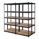 Aviemore Garage Boltless Shelving Rack, 5 Tier, 4m x 1.8m, Black