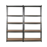 Aviemore Garage Boltless Shelving Rack, 5 Tier, 4m x 1.8m, Charcoal
