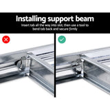 Pair of silver galvanised Plockton five tier steel storage shelf racks for garage and warehouse view 6