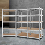 Rannoch Boltless Garage Shelving Rack, 5 Tier, 5m x 1.8m, Silver