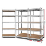 Rannoch Boltless Garage Shelving Rack, 5 Tier, 5m x 1.8m, Silver