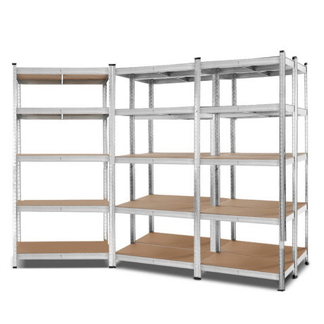 Rannoch Boltless Garage Shelving Rack, 5 Tier, 5m x 1.8m, Silver