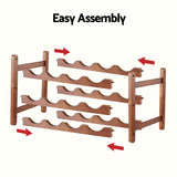 Bamboo Wine Rack 3 Tier Countertop 12 Bottle Walnut view 5