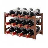 Bamboo Wine Rack 3 Tier Countertop 12 Bottle Walnut view 6