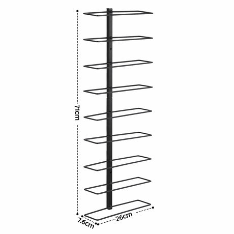 Wall Mounted Wine Rack 9 Bottle Metal Black view 2