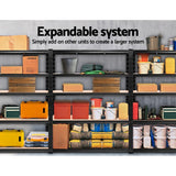 Matte black Mallaig five tier steel storage shelf rack for garage and warehouse use view 6