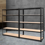 Rannoch Boltless Garage Shelving Rack, 4 Tier, 2.4m x 1.8m, Matt Black