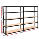 Rannoch Boltless Garage Shelving Rack, 4 Tier, 2.4m x 1.8m, Matt Black