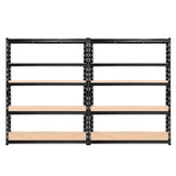 Rannoch Boltless Garage Shelving Rack, 4 Tier, 2.4m x 1.8m, Matt Black