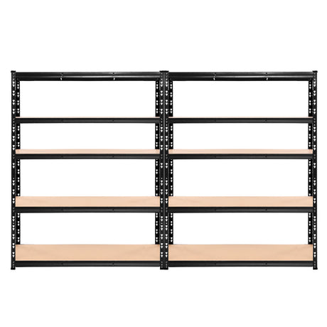 Rannoch Boltless Garage Shelving Rack, 4 Tier, 2.4m x 1.8m, Matt Black