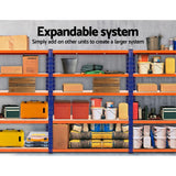 Blue Mallaig five tier steel storage shelf rack for garage and warehouse use view 6