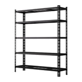 Rannoch Boltless Garage Shelving Rack, 5 Tier, 1.8m x 1.2m, Black