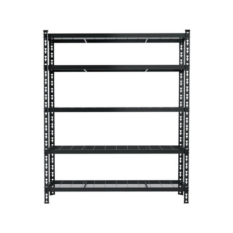 Rannoch Boltless Garage Shelving Rack, 5 Tier, 1.8m x 1.2m, Black