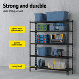 Rannoch Boltless Garage Shelving Rack, 5 Tier, 1.8m x 1.2m, Black