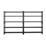 Rannoch Boltless Garage Shelving Rack, 5 Tier, 1.8m x 2.4m, Black