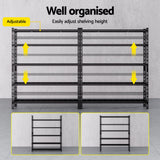 Rannoch Boltless Garage Shelving Rack, 5 Tier, 1.8m x 2.4m, Black
