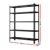 Glencoe Garage Steel Shelving Rack, 5 Tier, 1.8m High