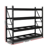 Aviemore Garage Boltless Shelving Rack, 5 Tier, 2m x 2m, Black