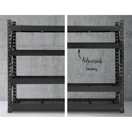 Aviemore Garage Boltless Shelving Rack, 5 Tier, 2m x 2m, Black