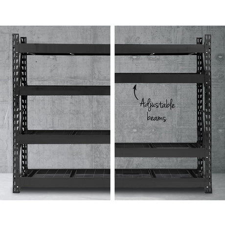 Torridon Garage Pallet Racking Shelving Rack, 5 Tier, 4m x 2m, Black