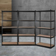 5 Tier Steel Storage Shelving Rack 3 Pack 70cm x 30cm x 150cm Matte Black