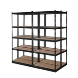 4 Pack 5 Tier Steel Storage Shelving Rack 70 x 30 x 150cm Black - view 7