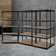 5 Pack 5 Tier Steel Storage Shelving Rack 70 x 30 x 150cm Black - view 1
