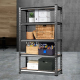 5 tier steel garage shelving rack in charcoal