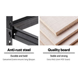 5 tier steel garage shelving rack in charcoal