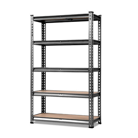 5 tier steel garage shelving rack in charcoal