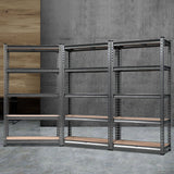 Rannoch Boltless Garage Shelving Rack, 5 Tier, 3m x 1.5m, Charcoal