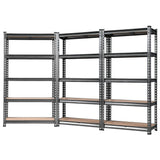 Rannoch Boltless Garage Shelving Rack, 5 Tier, 3m x 1.5m, Charcoal