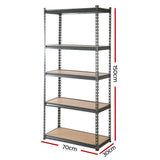 Aviemore Garage Boltless Shelving Rack, 5 Tier, 6m x 1.5m, Grey