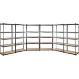 Aviemore Garage Boltless Shelving Rack, 5 Tier, 6m x 1.5m, Grey