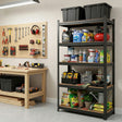 5 tier steel garage shelving rack in black