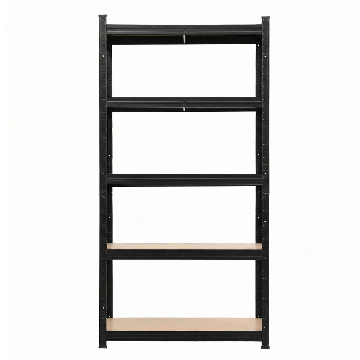 5 tier steel garage shelving rack in black view 4